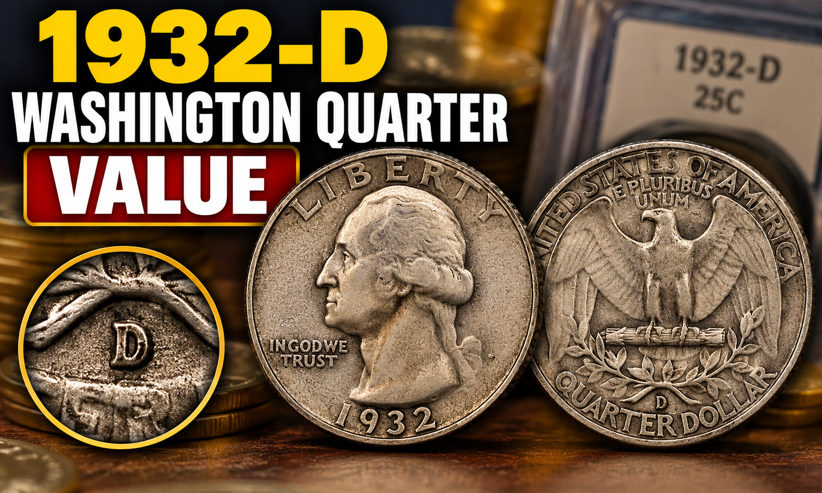 1932-D Washington quarter value obverse and reverse